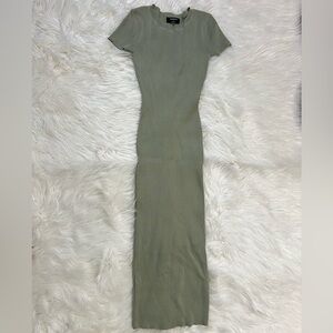 Ribbed Light Green Maxi Dress